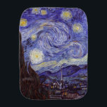 Fralda De Boca Vincent Van Gogh Starry Night Vintage Fine Art<br><div class="desc">Vincent van Gogh Starry Night Fine Art Painting Starry Night Starry Night é uma pintura do artista poste-impressionista holandês Vincent van Gogh. O céu azul à noite está cheio de nuvens, estrelas e uma lua crescente brilhante. A Noite Estrelada é a única noturna na série de visões da janela do...</div>