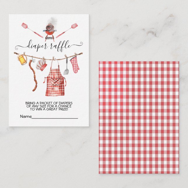 Fralda de churrasco Baby Q Cartão Raffle (Frente/Verso)