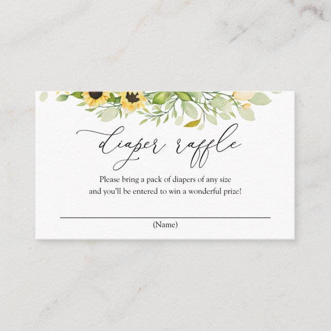 Fralda de girassol Cartão de cartaz (Frente)