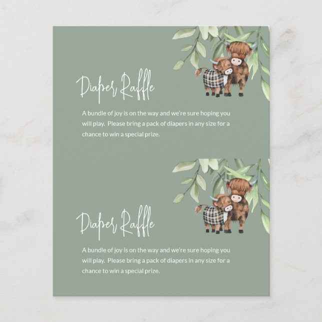 Fralda de Orçamento Raffle Vaca Verde 2 em 1 (Frente)