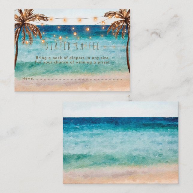 fralda de praia tropical Cartão Raffle (Frente/Verso)