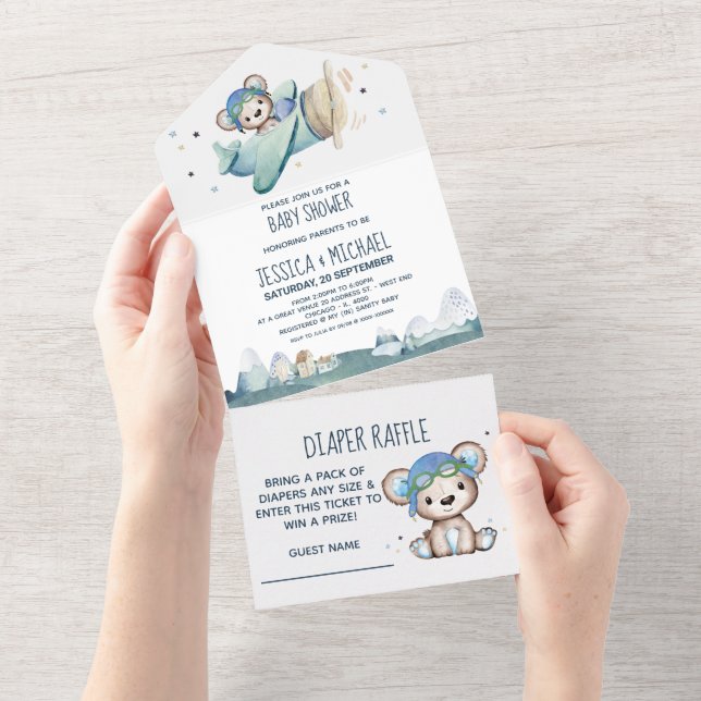 Fralda de Raffle e Chá de fraldas de avião do Urso (Tearaway)