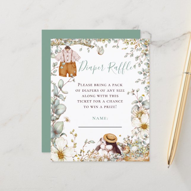 Fralda de Roupas do Cony Boy Raffle Chá de fraldas (Frente/Verso In Situ)