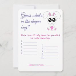 Fralda, Folheto do Cartão de Jogo, Coelho