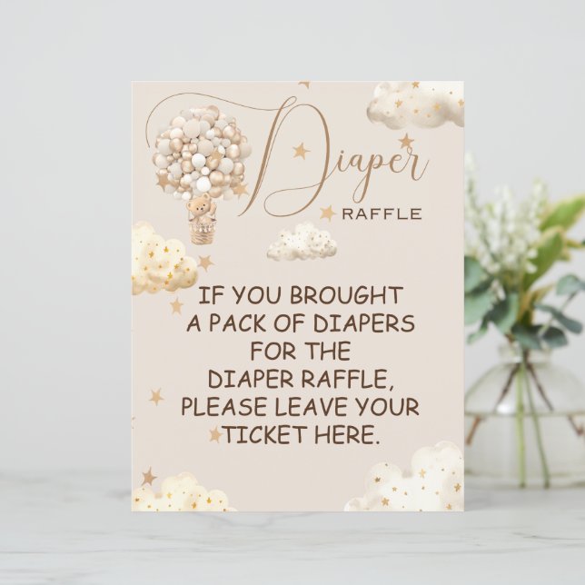 Fralda Raffle Bear Balões de Jogo Orçamento (Em pé/Frente)