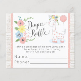 Fralda Raffle Giraffe Chá de fraldas Game Cartão d