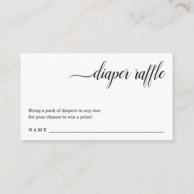 Fralda Raffle Inserção para Convite para Chá de fr (Frente)