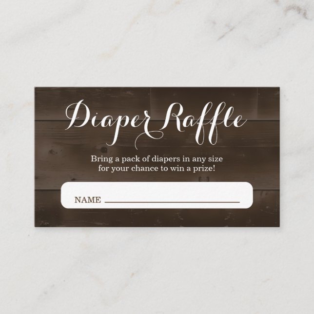 Fralda Raffle Inserção para Convite para Chá de fr (Frente)