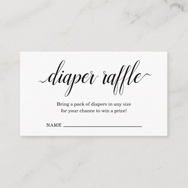 Fralda Raffle Inserção para Convite para Chá de fr (Frente)