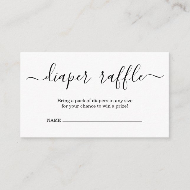 Fralda Raffle Inserção para Convite para Chá de fr (Frente)