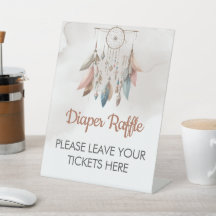 Fralda Raffle Sinal Dreamcatcher Boho Pastel