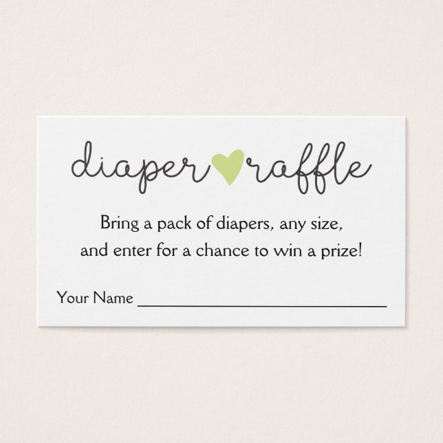 Fralda Verde Raffle Chá de fraldas (Frente)