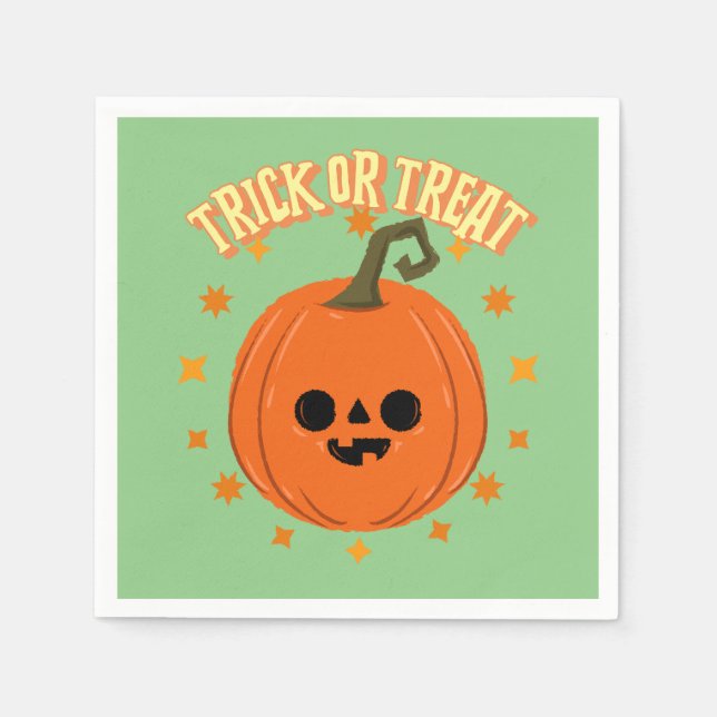 Fraldas de Halloween guardanapos de abóbora Trick  (Frente)