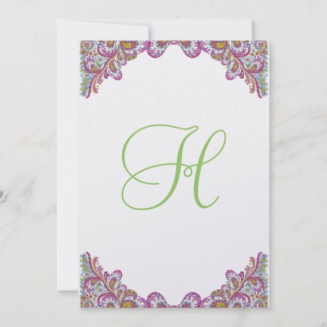 Framboesa e Limão no Convite para Casamento Ice Pa (Frente)