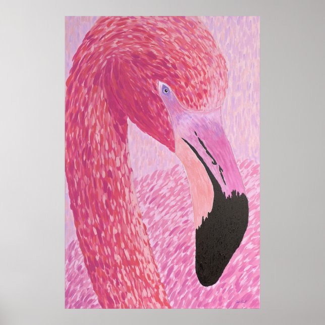 Framboesa Flamingo - por just Dahl Poster (Frente)