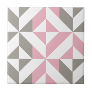Framboesa rosa e ZigZag geométrica prateada