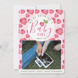 Framboesas Rosa Convite Para Menina