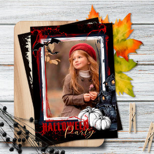 Frame de Convite para Festas de Halloween Preto co