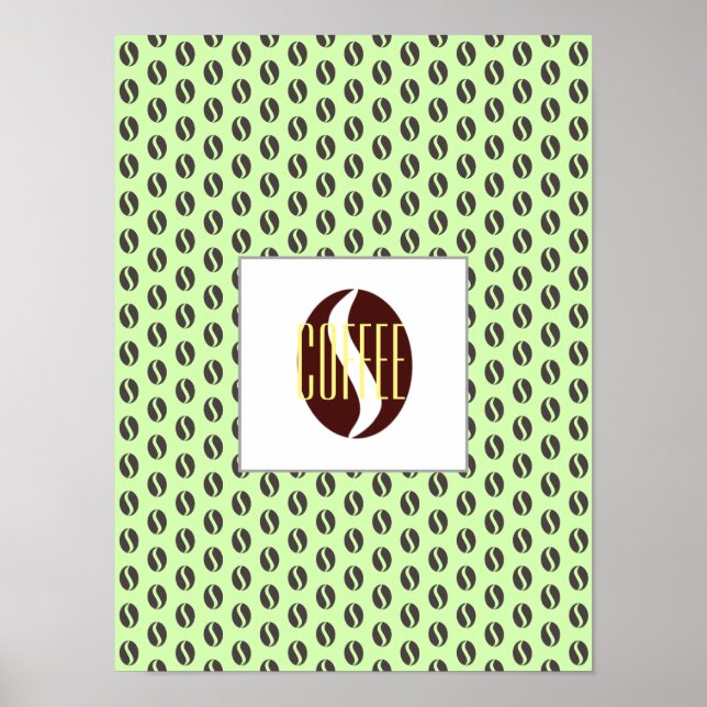 Frame do Padrão do Café Funky - Word Poster (Frente)