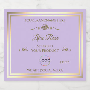 Frame Dourado da etiqueta do produto Lilly com log