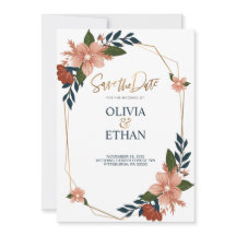 Frame Floral Elegante Modelo de Convite para Casam