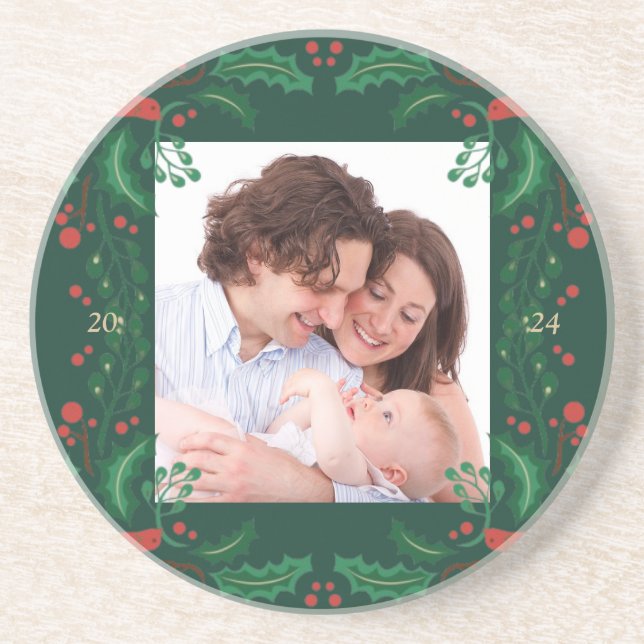 Frame Floral Festivo Porta copos Sandstone (Frente)