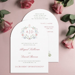 Frame Floral Monogramas Convite Católico para Casa