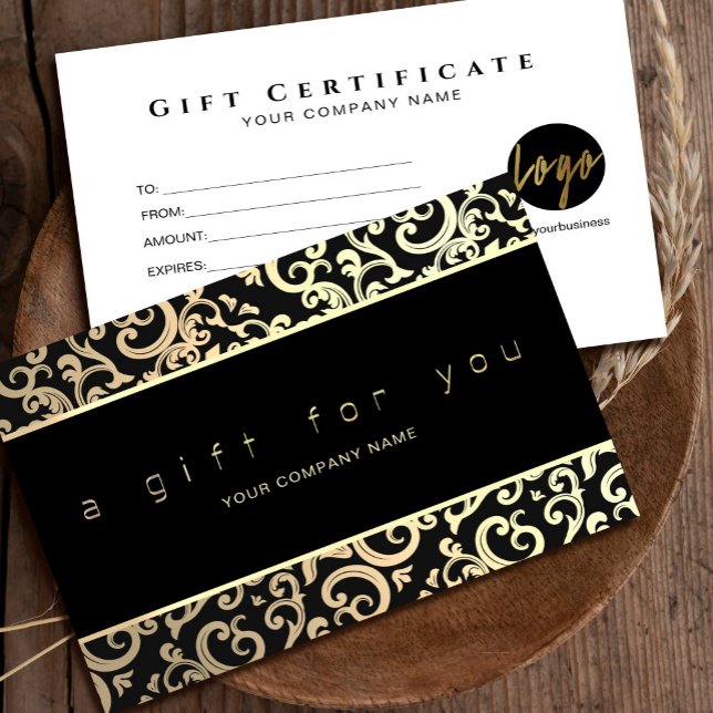 Frame Frame Dourado Faux Sparkles no certificado d (Faux Gold Frame Sparkles On Black gift certificate #zazzlefinds #goldframecertificate #goldgiftcard)
