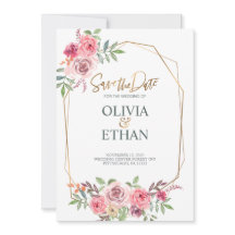 Frame Geométrico Convite Floral Modelo