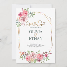 Frame Geométrico Convite Floral Modelo