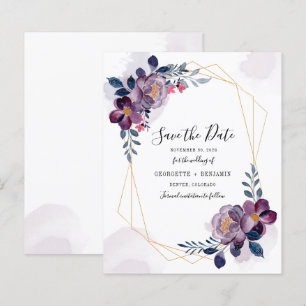 Frame Geométrico Purple Floral do Orçamento Salvar