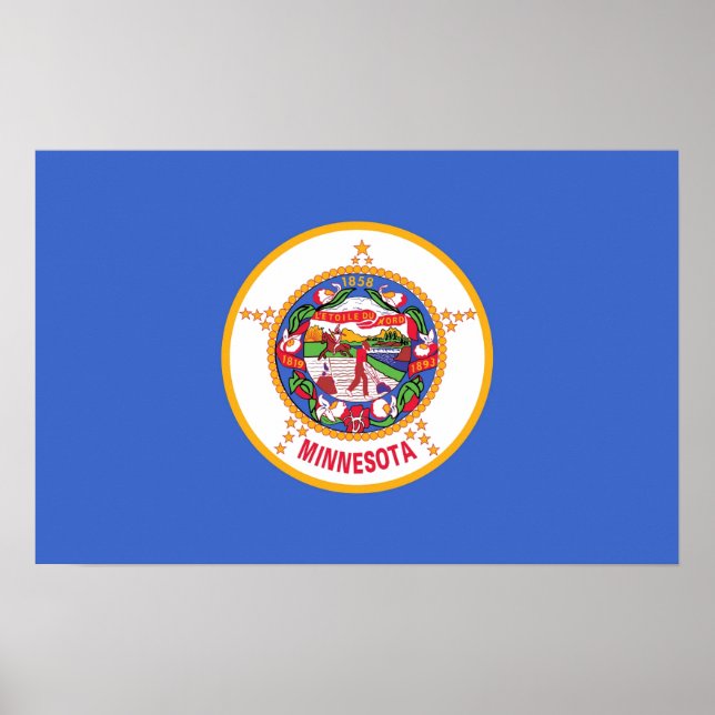 Frame impressão com a bandeira de Minnesota, EUA (Frente)
