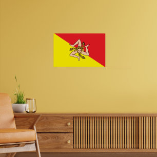 Frame impressão com bandeira da Sicília, Itália