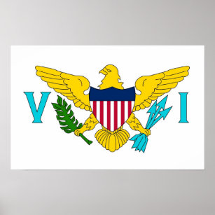 Frame impressão com bandeira das Ilhas Virgens, EU