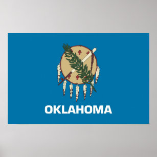 Frame impressão com Flag de Oklahoma, EUA