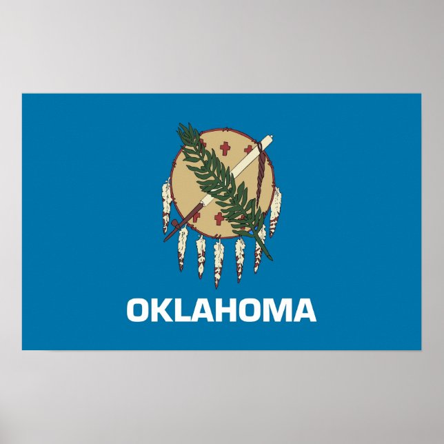 Frame impressão com Flag de Oklahoma, EUA (Frente)