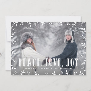 Framing Foliage Peace Joy Love Holiday Cartão com 