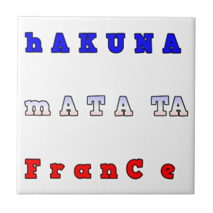 fRANCE HAKUNA MATATA AZUL VERMELHO CORES BRANCAS D
