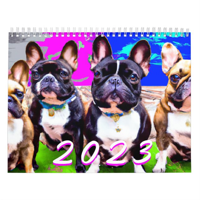 Francês Bulldog Cute Frenchie Calendário Fotográfi (Capa)