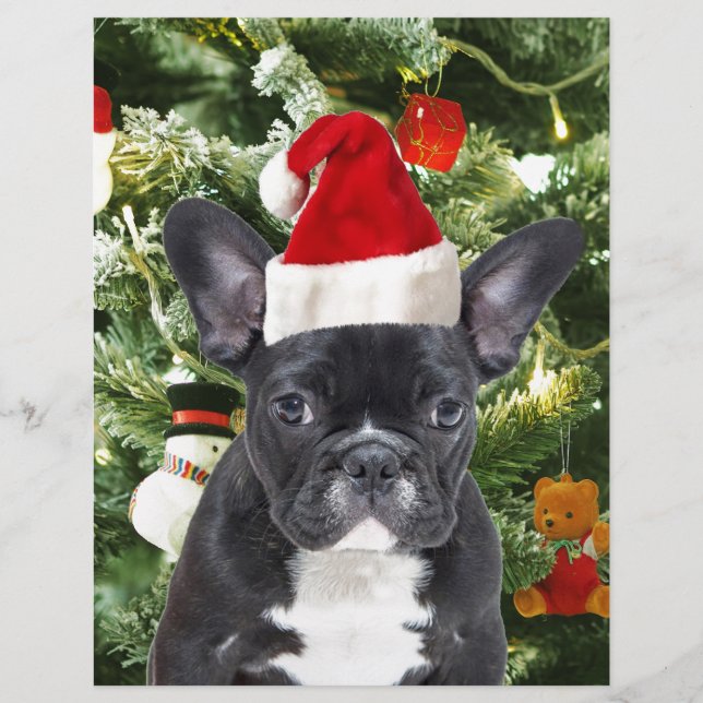 Francês Bulldog Ornamento de Árvore de Natal Snowm (Frente)