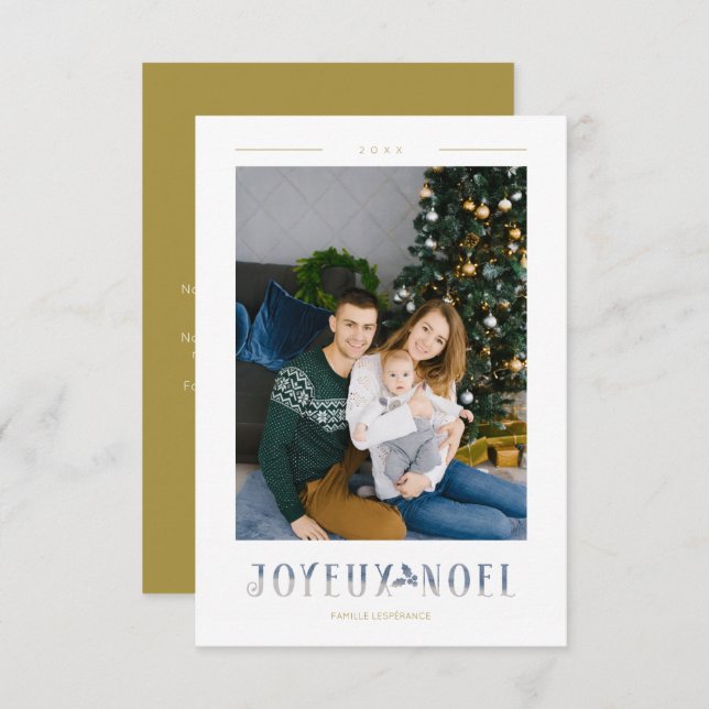 Francês Joyeux Noël Caligrafia Moderna Personaliza (Frente/Verso)