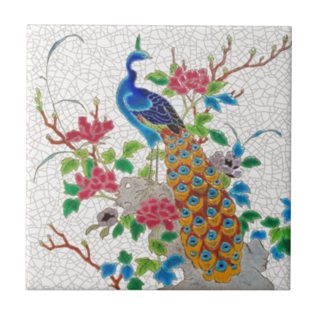 Francês Longwy Peacock Repro, 1870 (Frente)