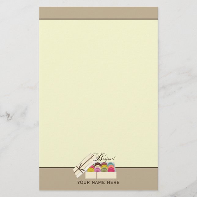 Francês Macarons Bonjour! Artigos de papelaria (Frente)