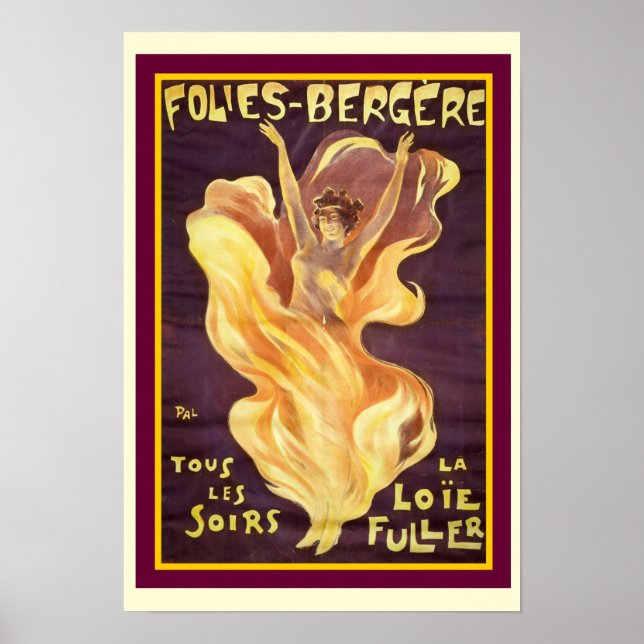 Francês Nouveau "Folies Bergere" 13 x 19 poster (Frente)