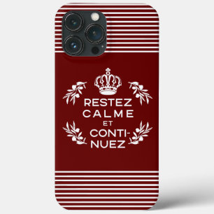 Francês vermelho e branco Manter Calmo e Continuar