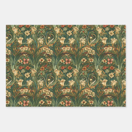 Francês, vintage, nouveau inspirou flores silvestr