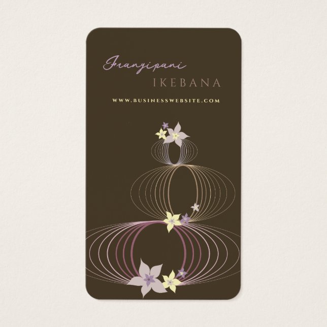 Frangipani Flores de Plumeria Roxa Ikebana Minimal (Frente)