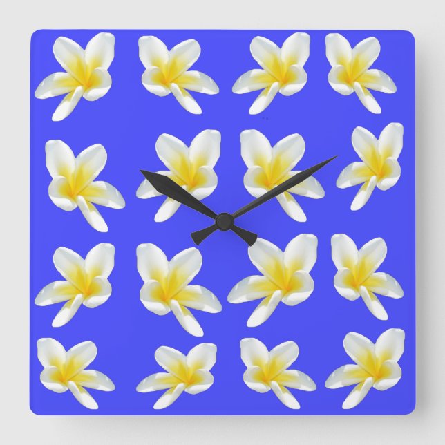 Frangipani Summer Breeze, Relógio de Parede Quadra (Frente)