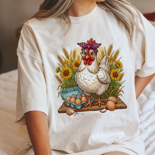 Frango Atrevido com Óculos e Fazenda de Ovos Fresc