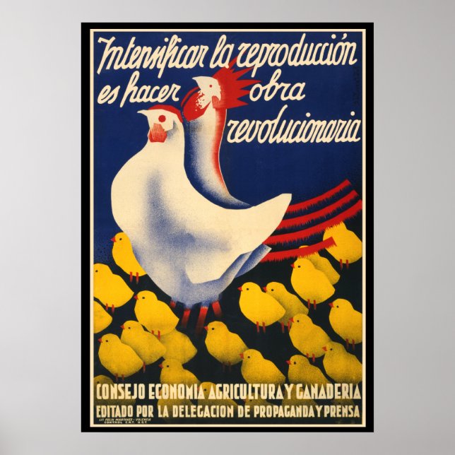 Frango da Guerra Civil Espanhola Propoganda Poster (Frente)